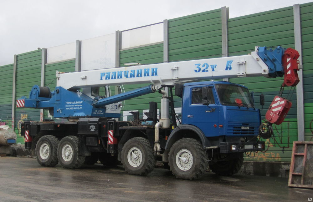 Аренда автокрана Галичанин КС-55729-5В вездеход 32 тонны